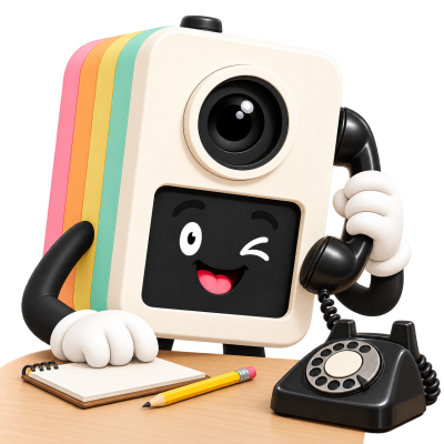 Klicksi telefoniert und notiert die Details zum Event